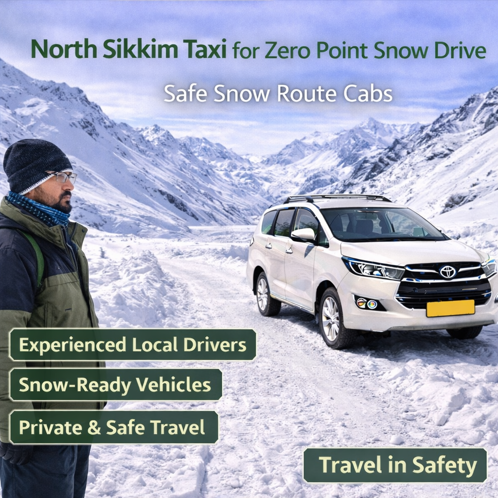 North Sikkim Taxi for Zero Point Snow Drive | Safe Snow Route Cabs